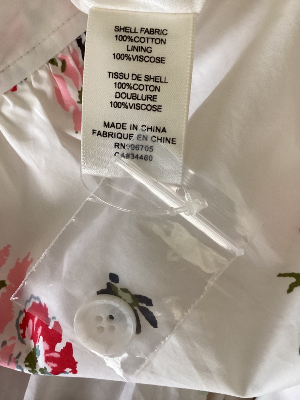 NWOT-REBECCA TAYLOR 100% COTTON PINK WHITE FLORAL FRONT BUTTON SKIRT SIZE 6 - Picture 6 of 7